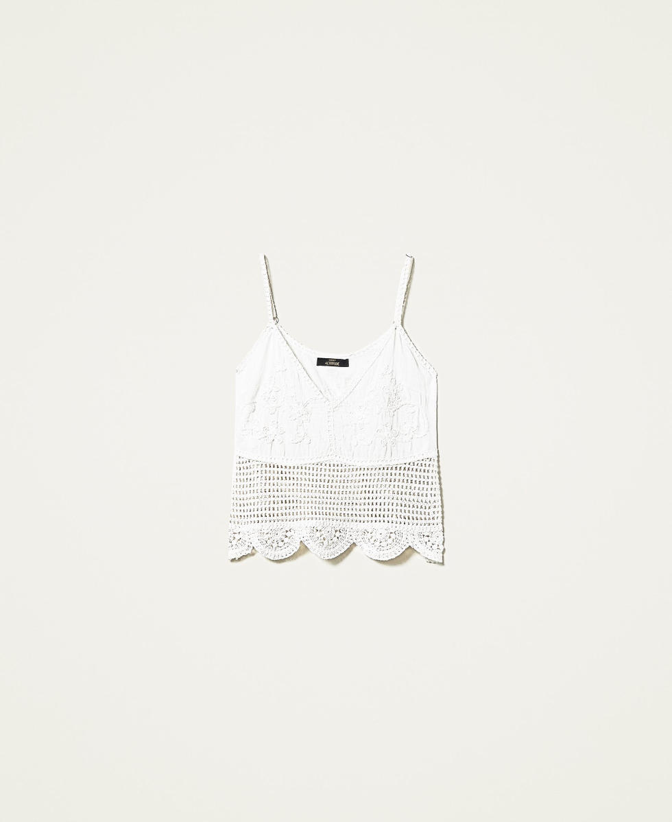 Crochet top with embroideries