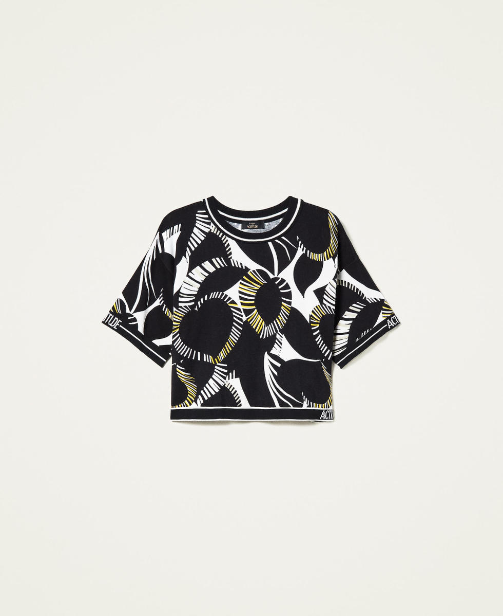 Printed boxy jumper Woman Black TWINSET Milano