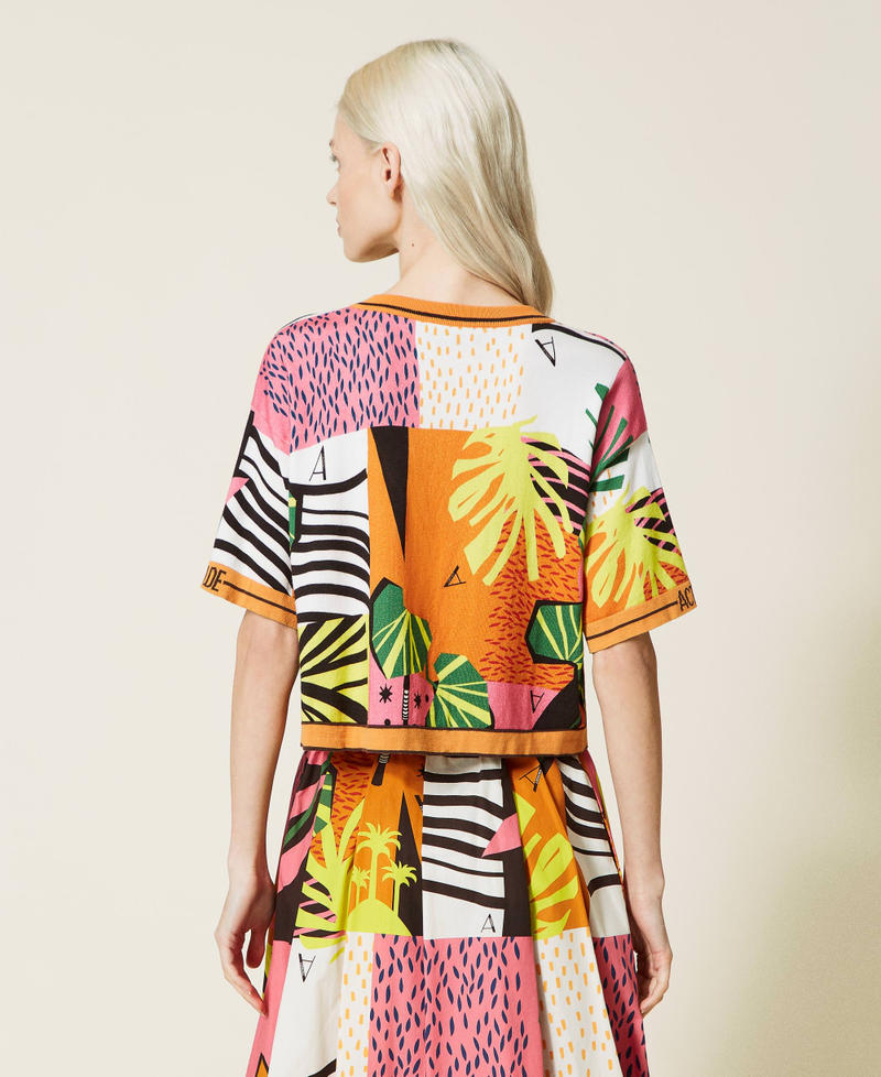 Printed boxy jumper "Summer Dream” Pattern Woman 221AT3280-04