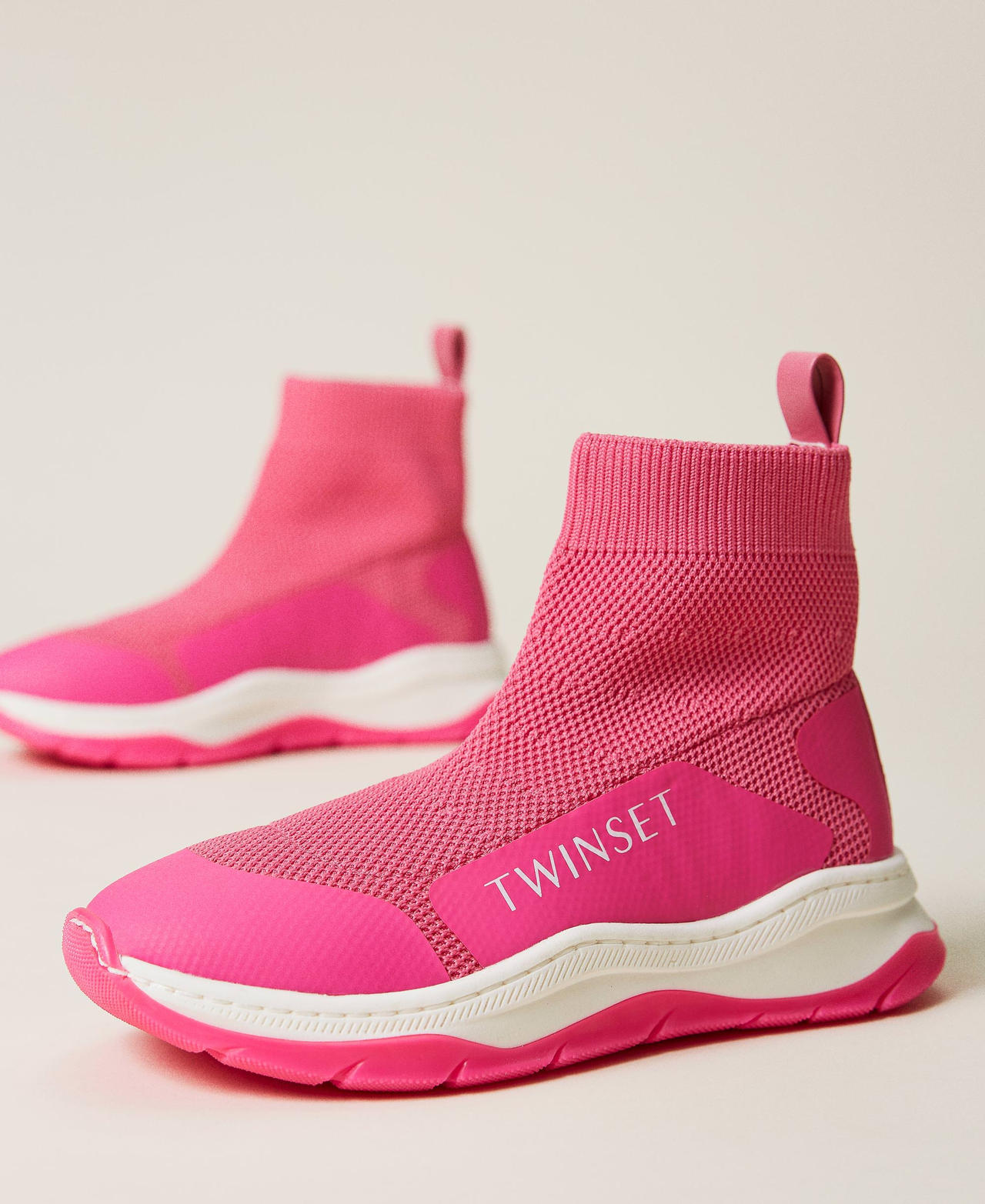 Sock-Sneakers mit Logo Shocking-Pink Mädchen 221GCJ018-02