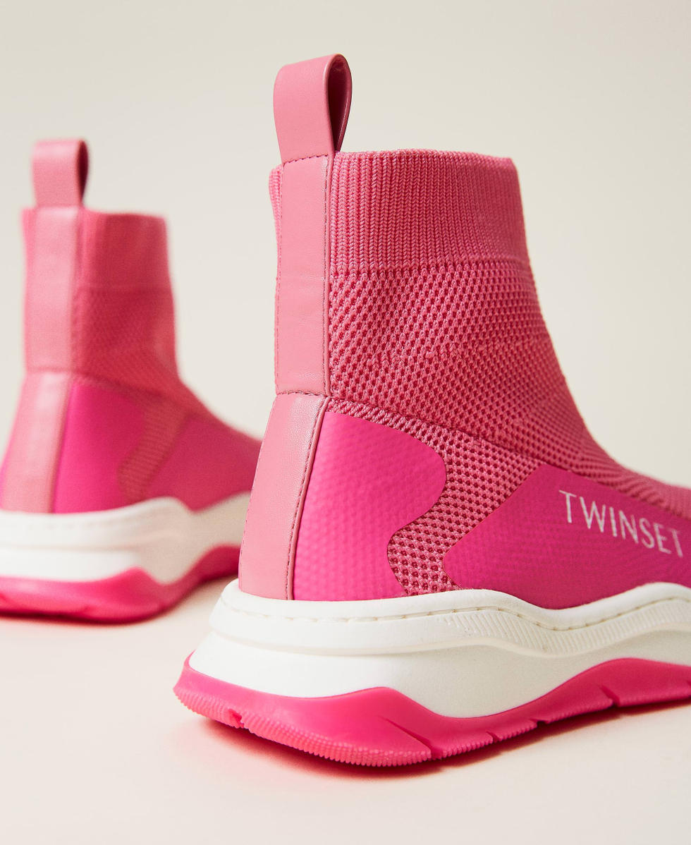 Sock trainers with logo Girl Fuchsia TWINSET Milano