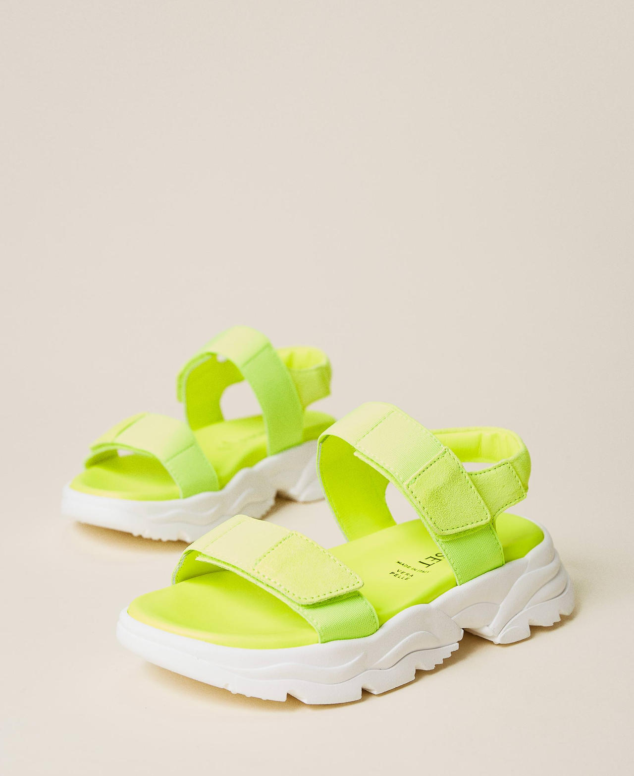 Sandals with elastic straps "Lemongrass” Yellow Girl 221GCJ04L-02