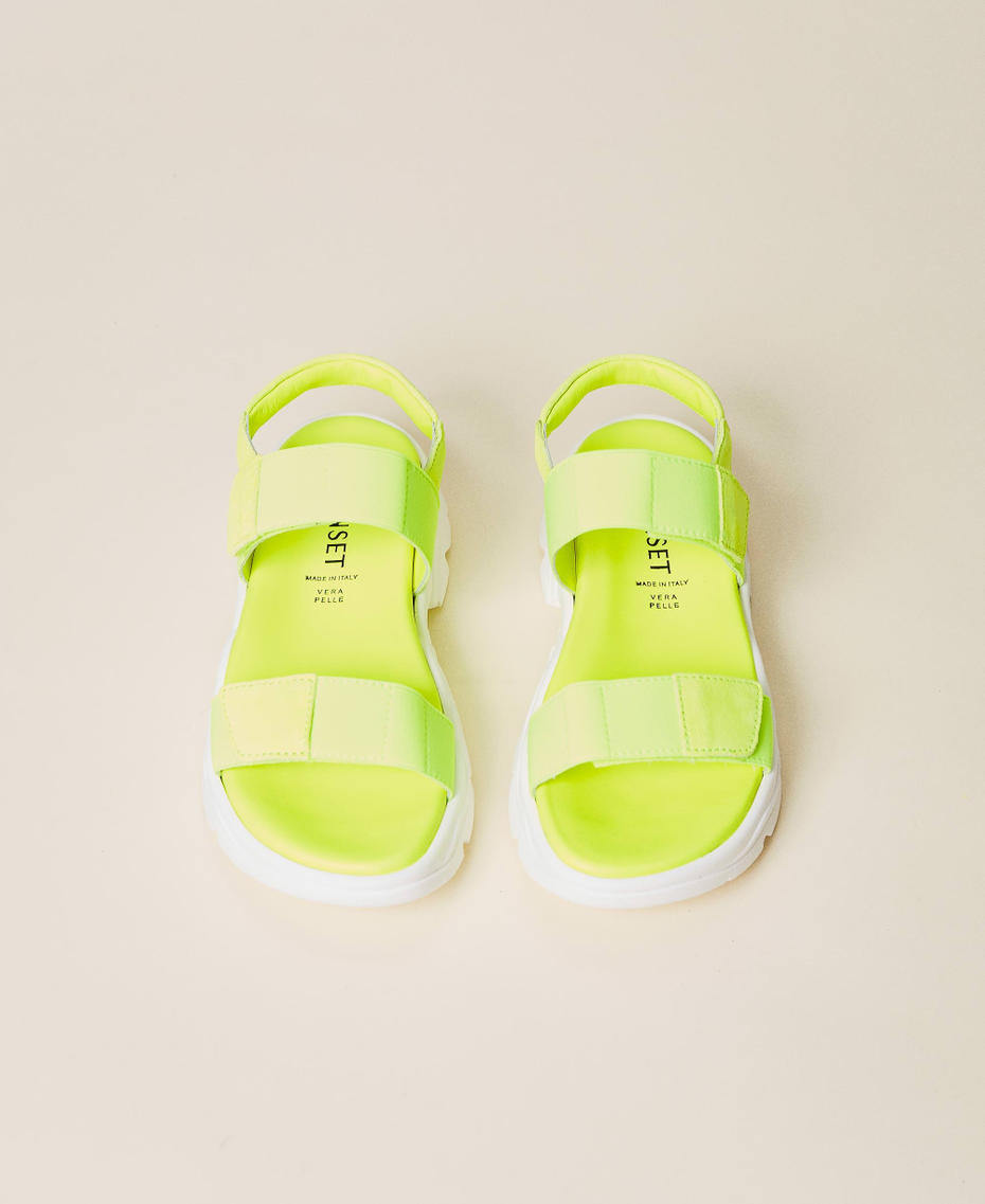 Sandals with elastic straps "Lemongrass” Yellow Girl 221GCJ04L-05