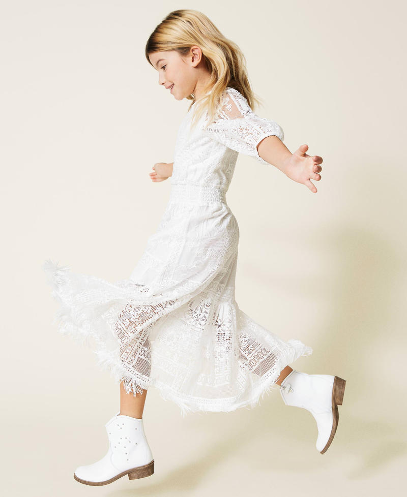 Lederstiefelette mit Perlen