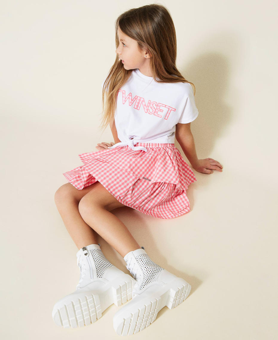 Lasered leather combat boots