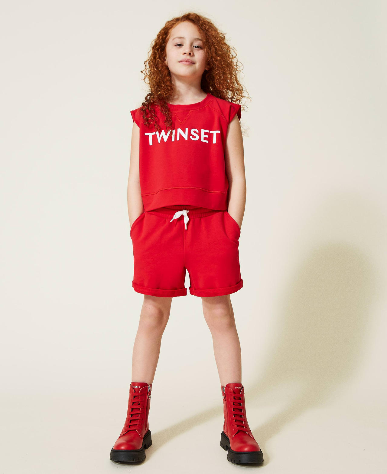 Leather combat boots Girl Pink TWINSET Milano