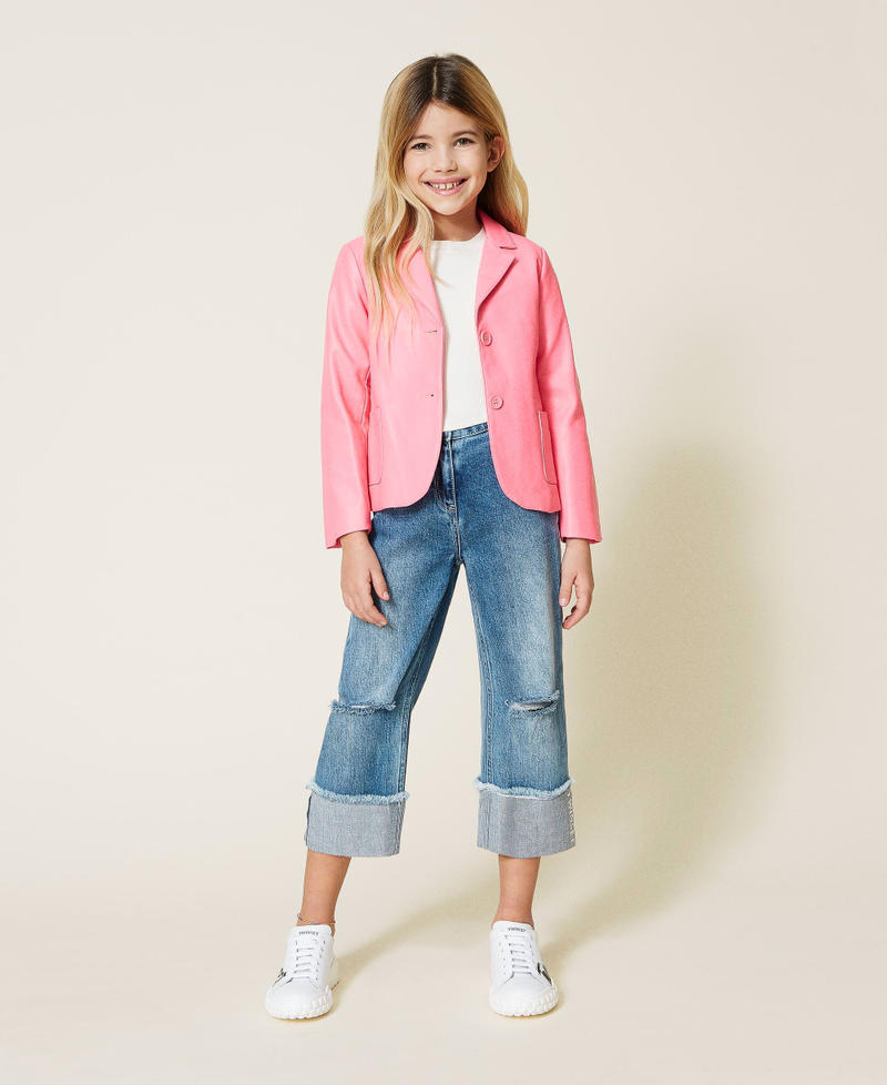 Coated fabric blazer