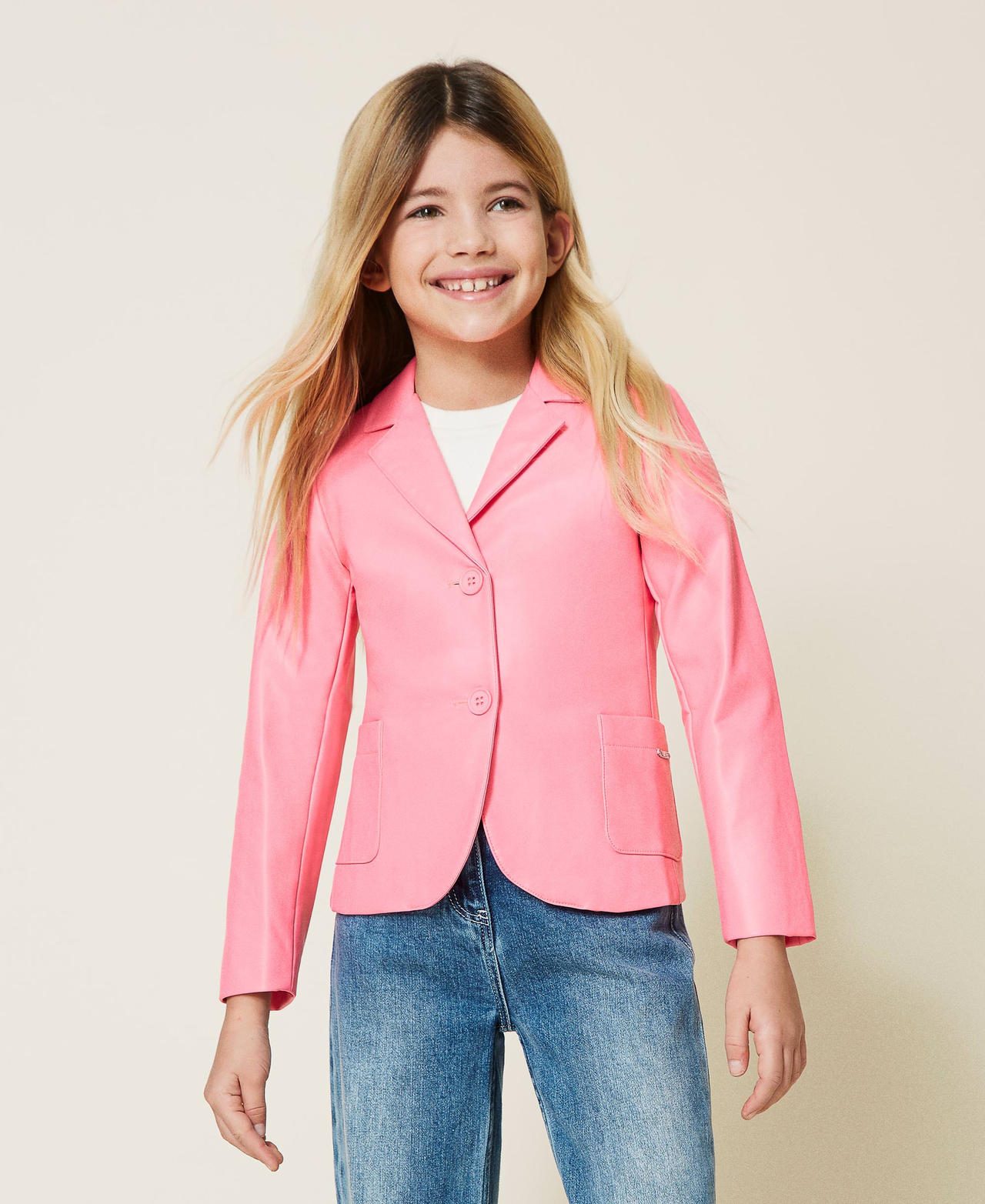 Coated fabric blazer