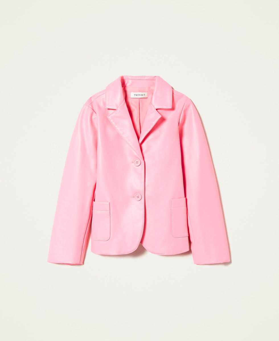 Giacca blazer in tessuto spalmato