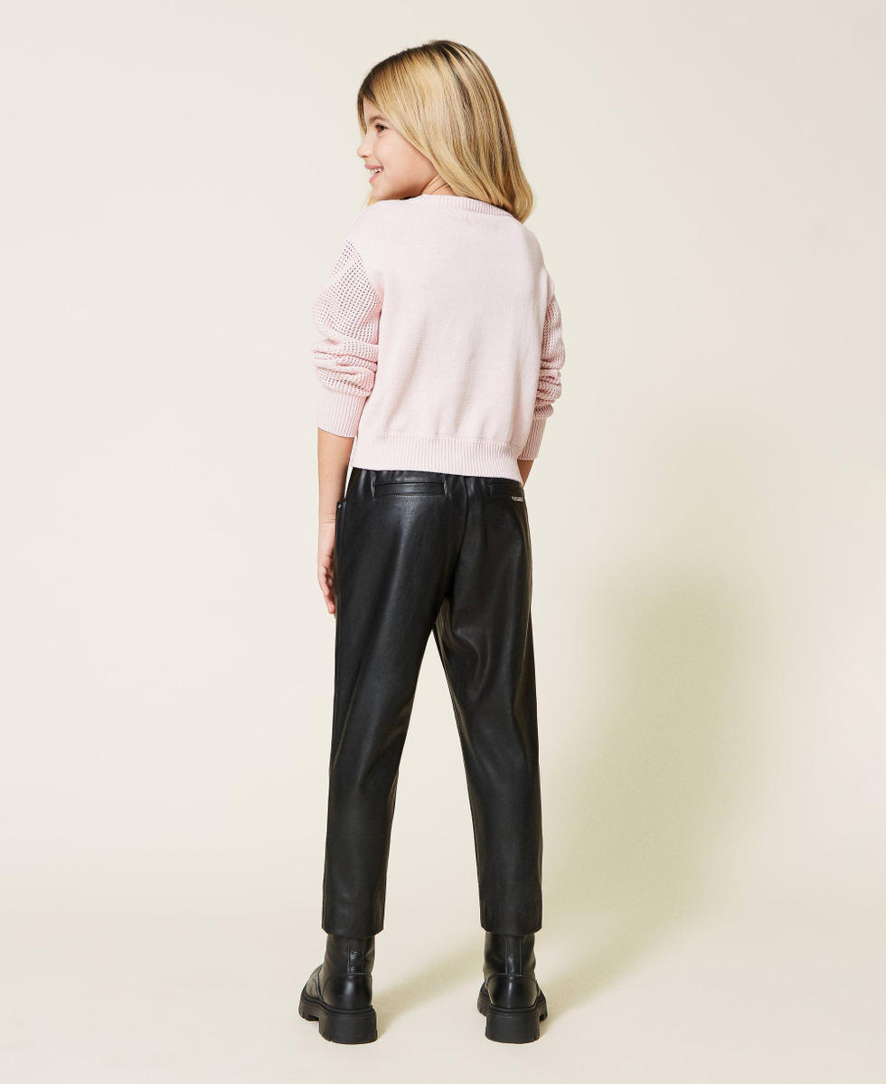 Coated hot sale trousers zara