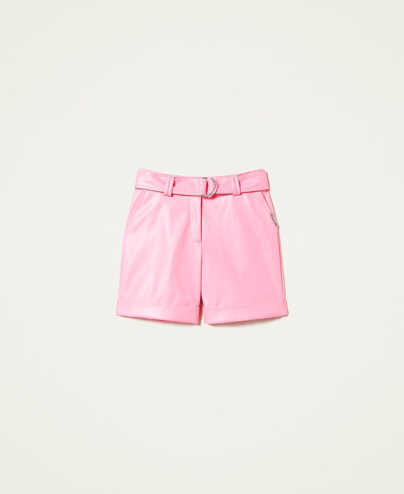 Coated fabric shorts Shocking Pink Girl 221GJ2017-0S