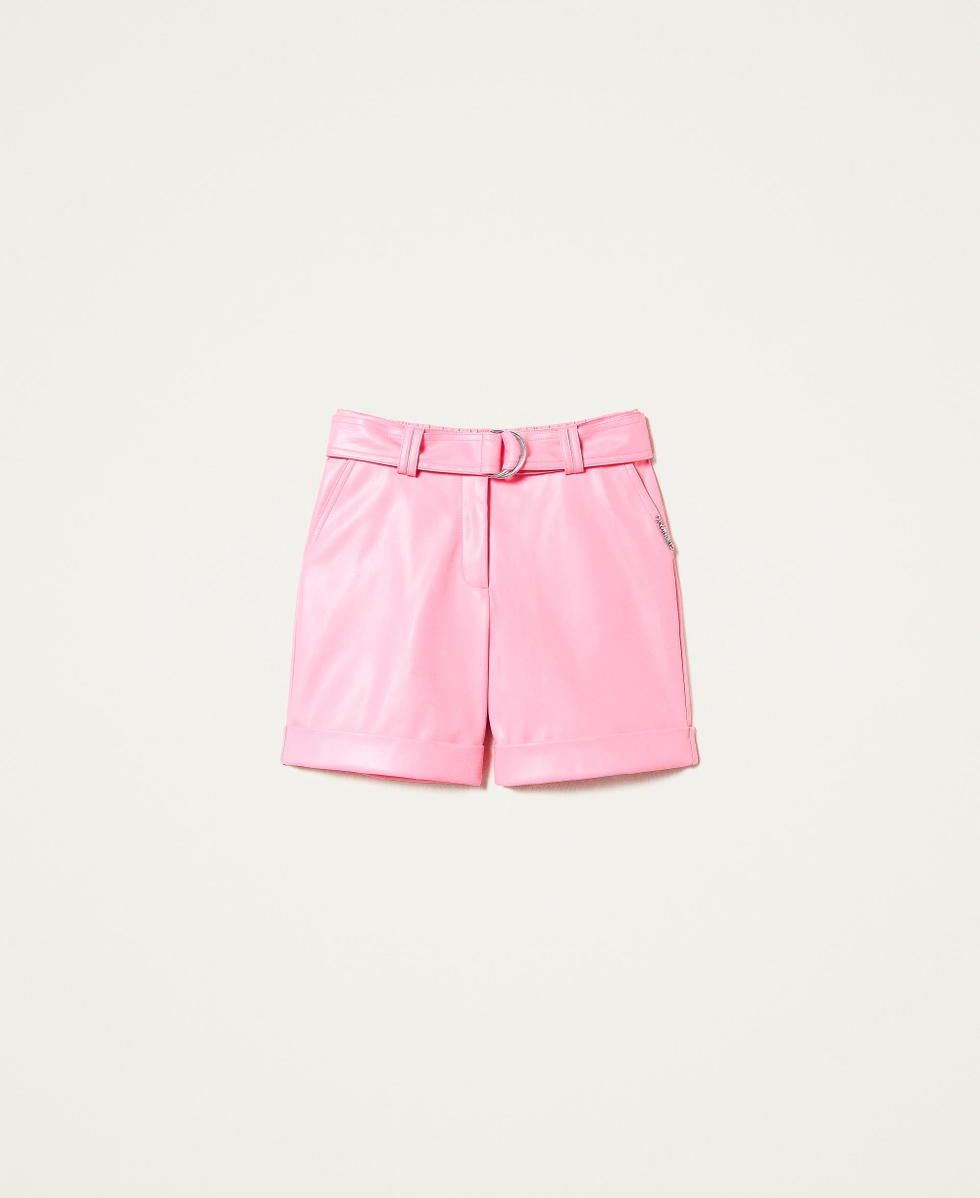 Shorts in tessuto spalmato