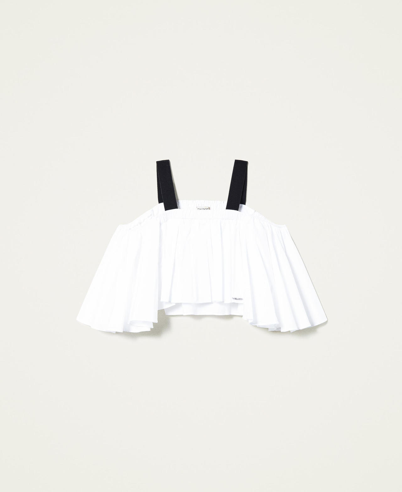 Poplin blouse with gros-grain shoulder straps Off White Girl 221GJ2022-0S