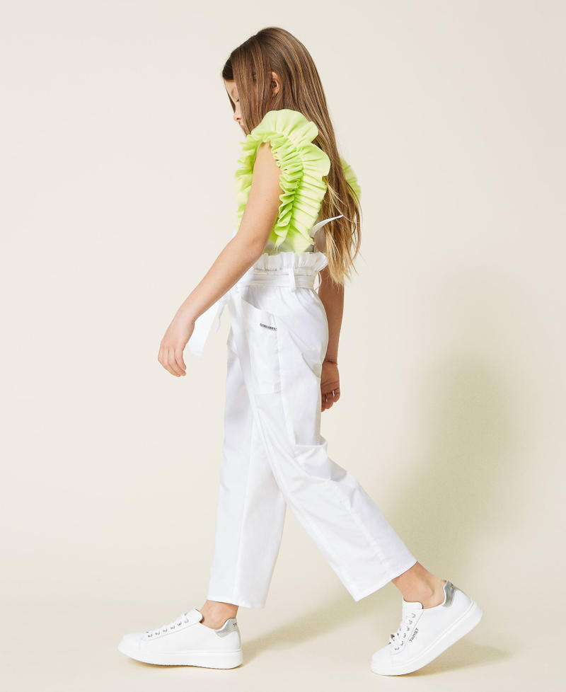Poplin trousers with braces