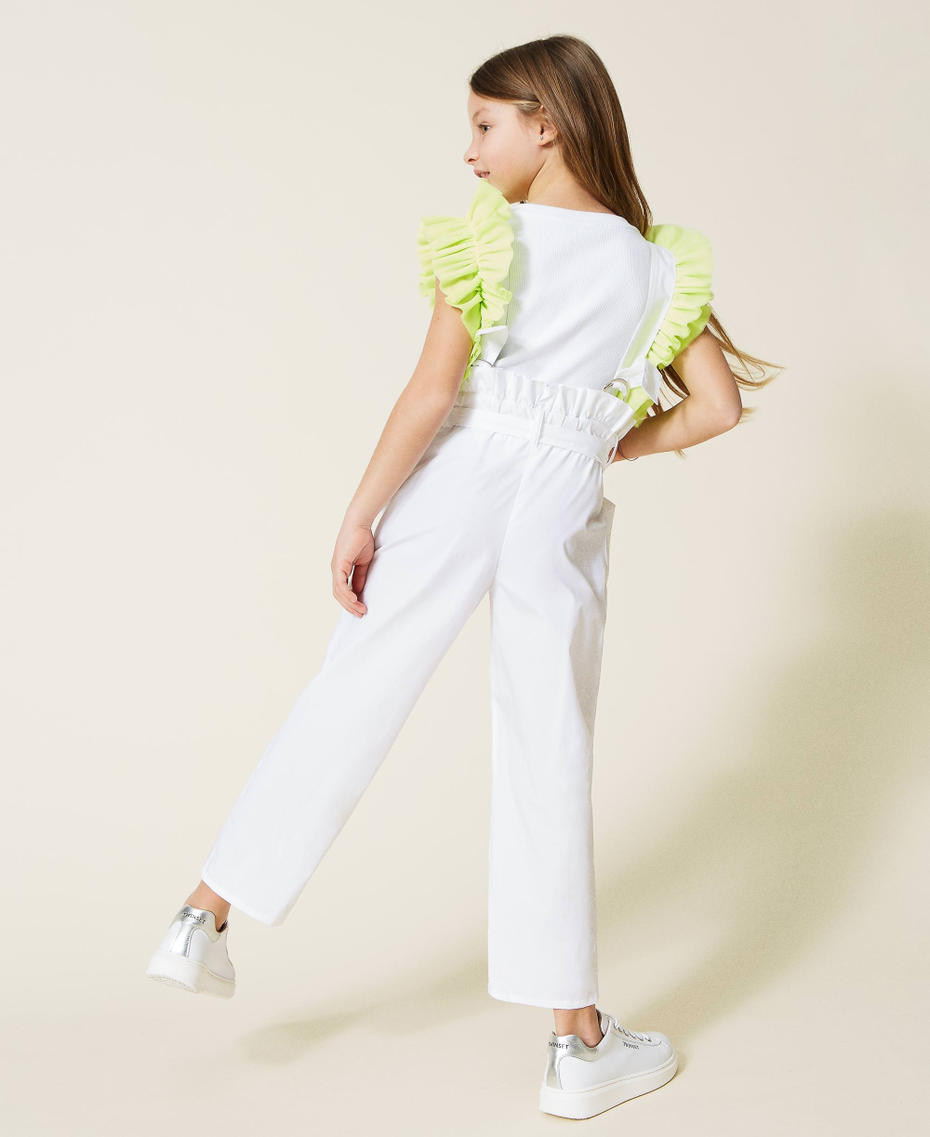 Poplin trousers with braces