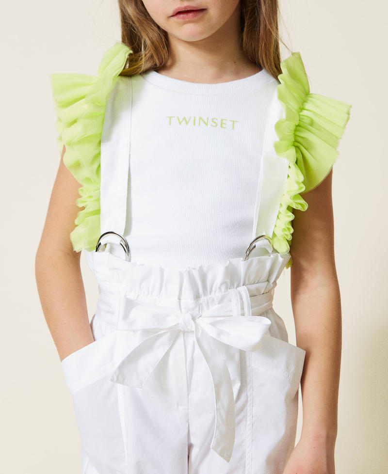 Poplin trousers with braces