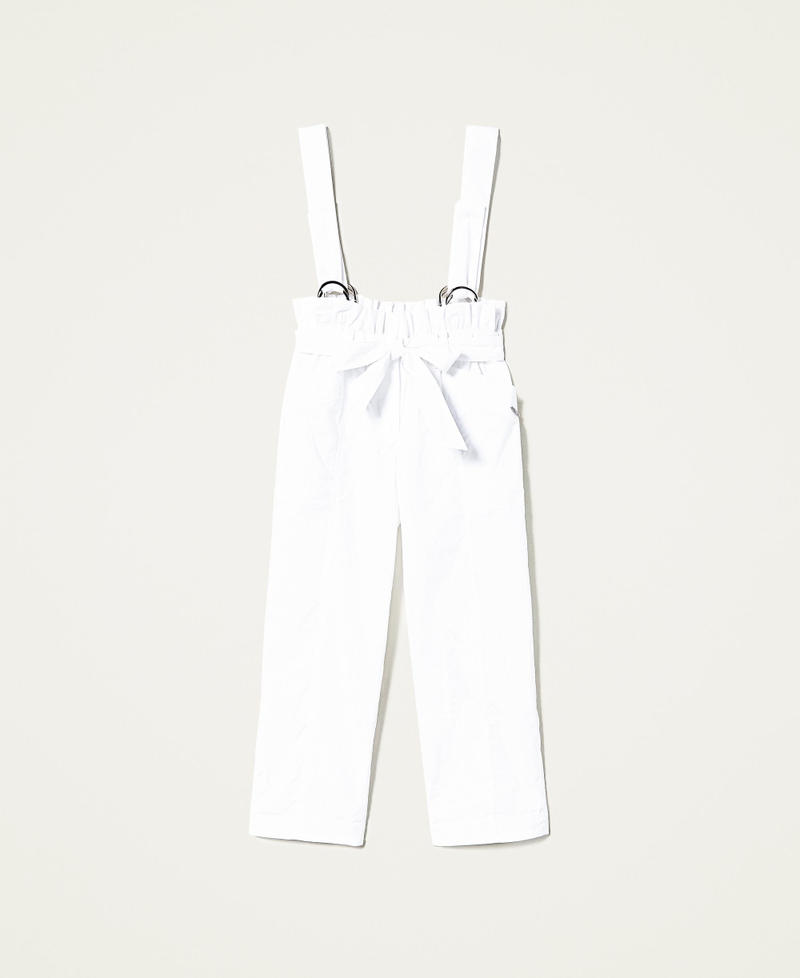 Pantaloni in popeline con bretelle Off White Bambina 221GJ2024-0S