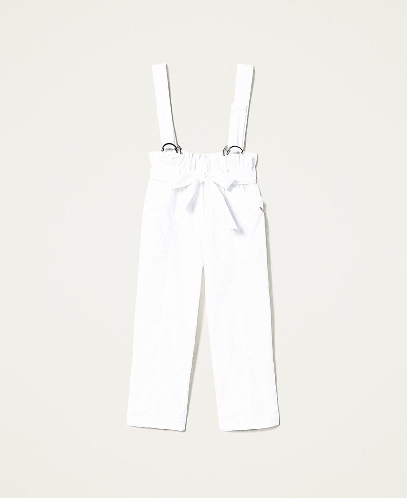 Poplin trousers with braces