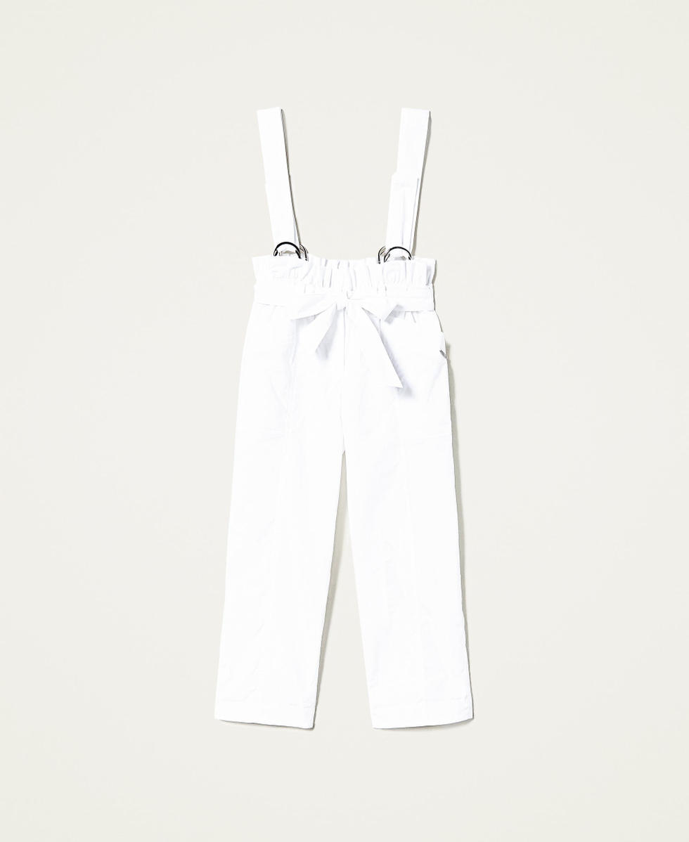 Poplin trousers with braces