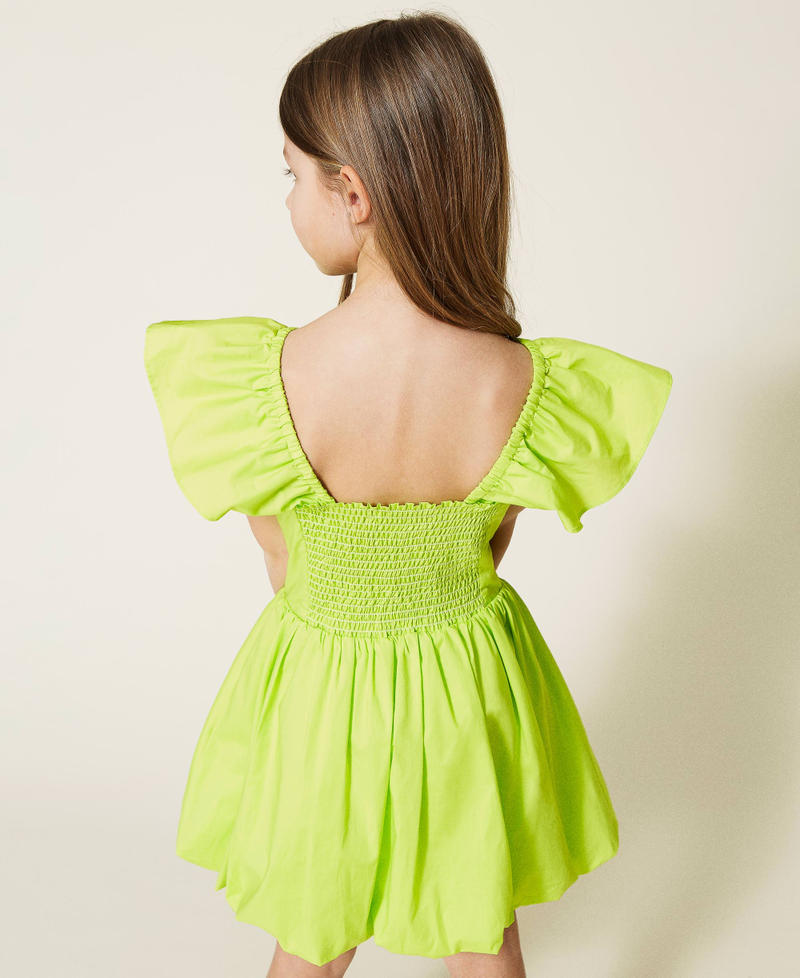 Kleid aus Popeline mit Volants „Lemongrass“-Gelb Mädchen 221GJ202A-03