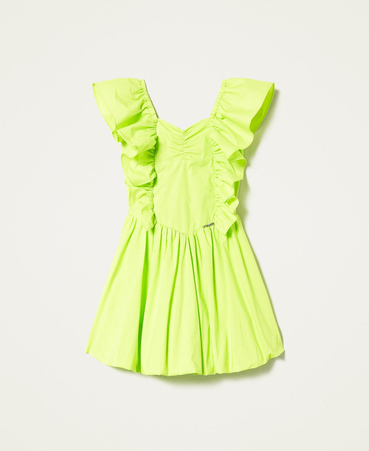 Kleid aus Popeline mit Volants „Lemongrass“-Gelb Mädchen 221GJ202A-0S