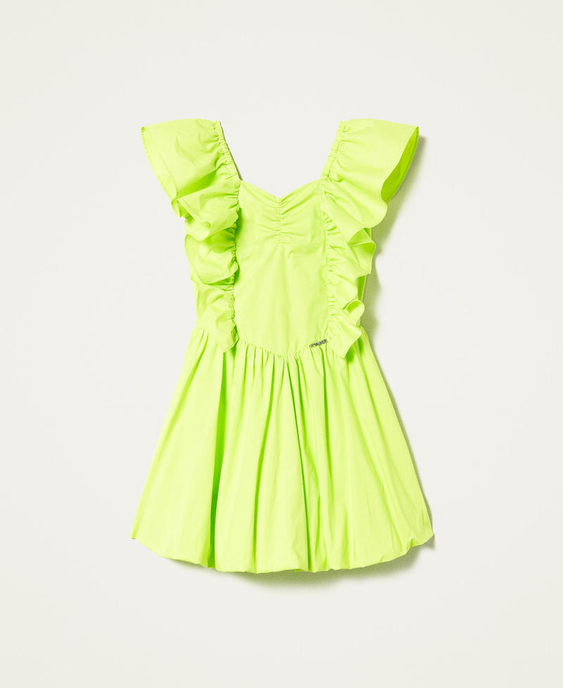 Kleid aus Popeline mit Volants „Lemongrass“-Gelb Mädchen 221GJ202A-0S