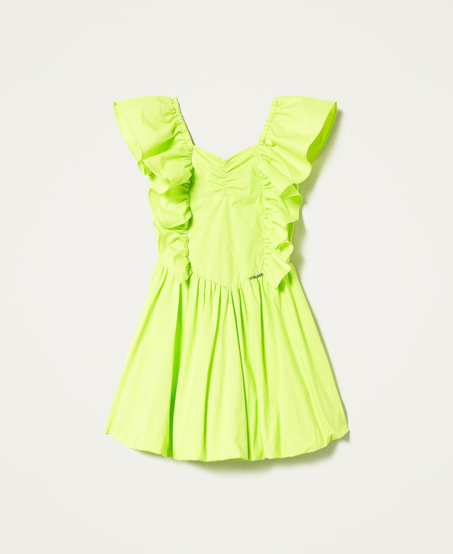 Vestido de popelina con volantes