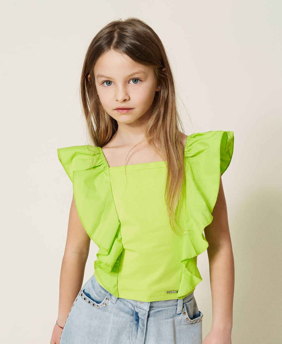 Yellow ruffle top zara top