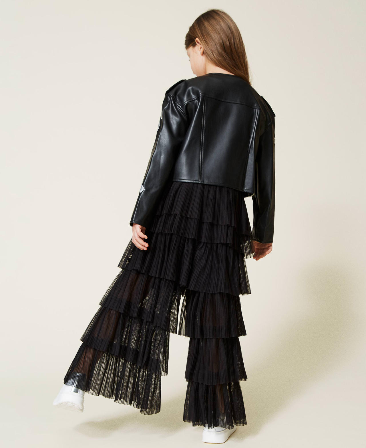 Biker jacket with logo