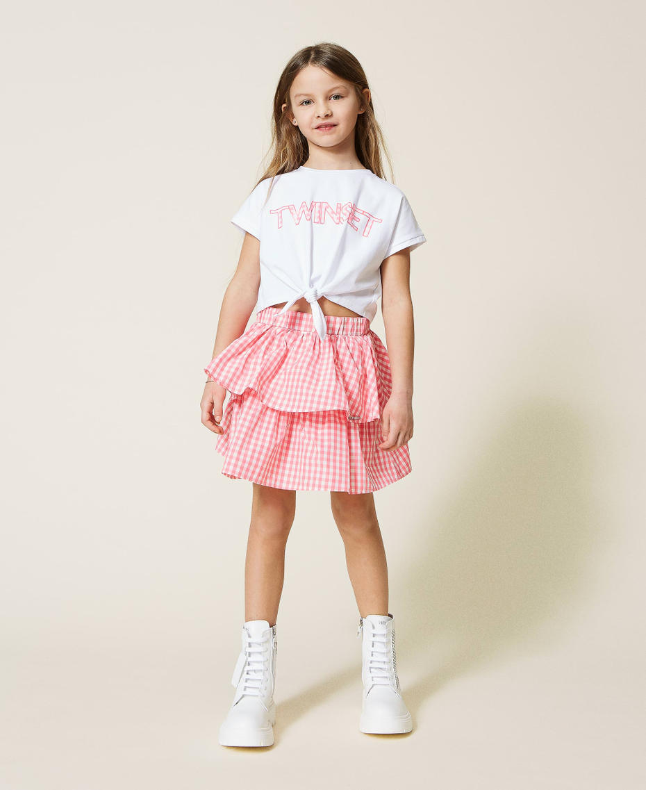 Gingham taffeta skirt