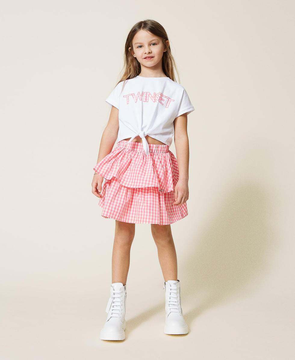 Gonna corta in taffeta Vichy