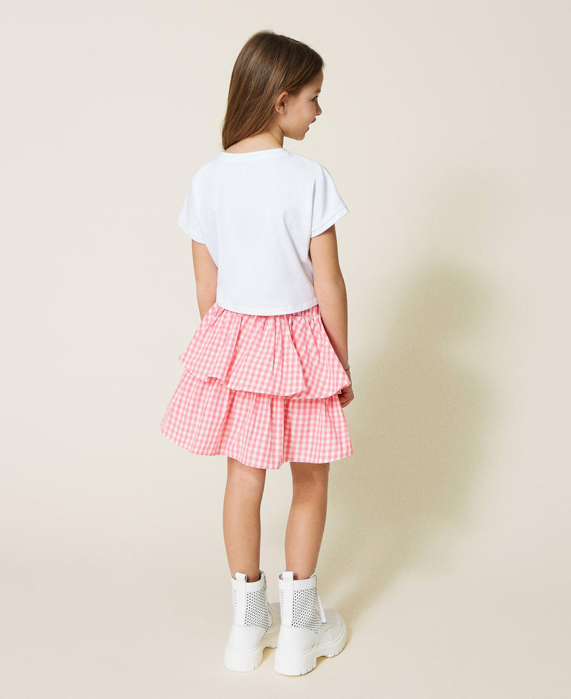 Gingham taffeta skirt