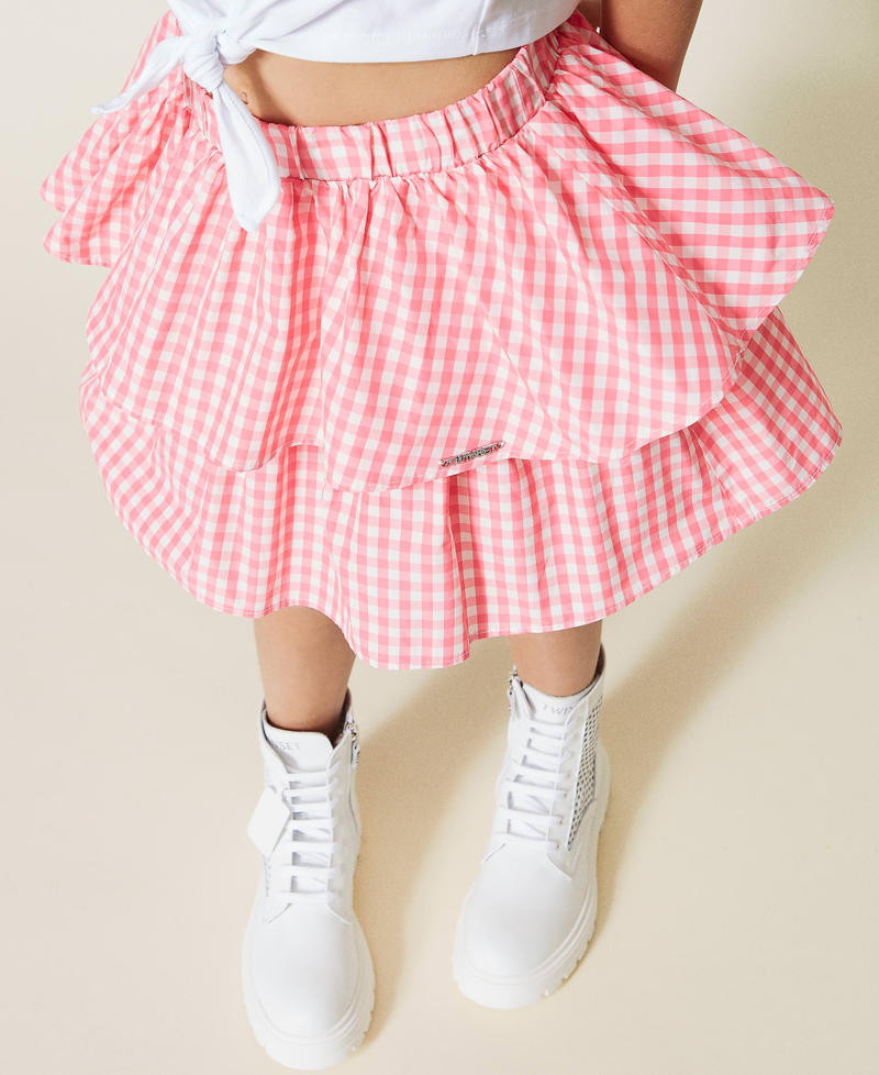 Gingham taffeta skirt