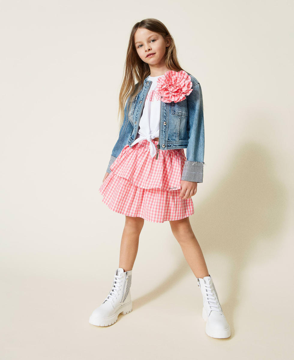 Gingham taffeta skirt