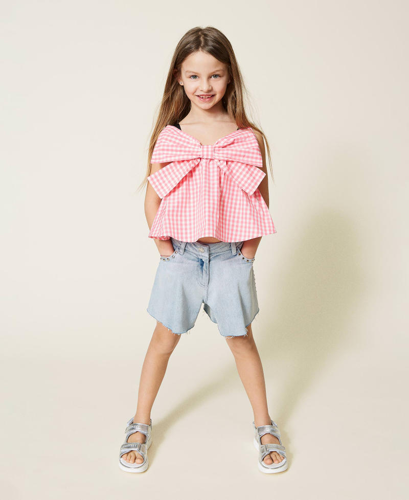 Gingham taffeta top