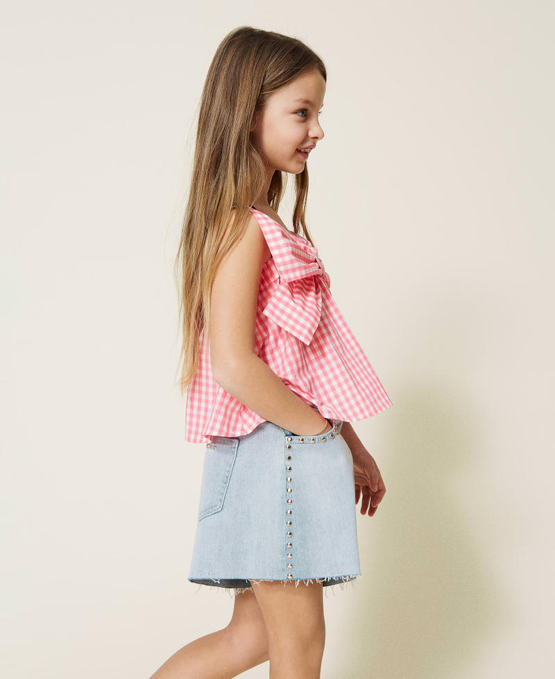 Gingham taffeta top