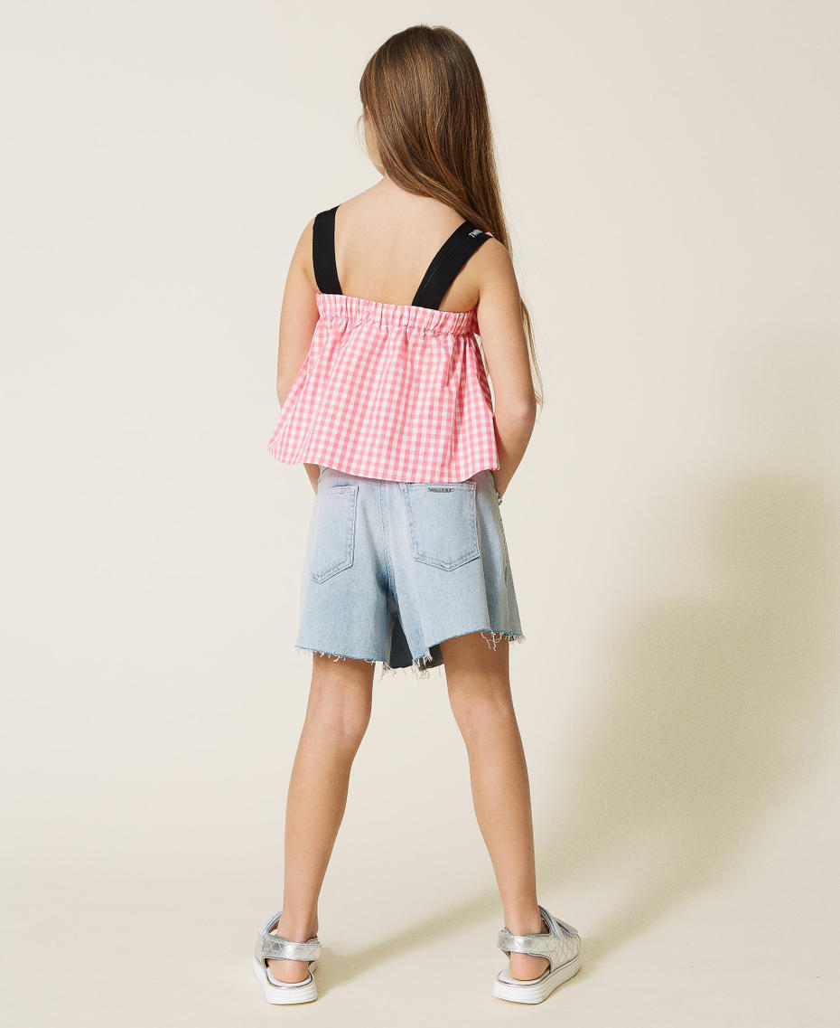 Gingham taffeta top