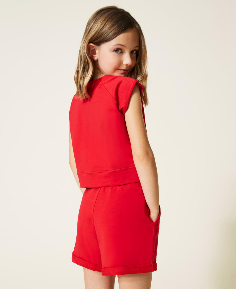 Felpa con logo e shorts