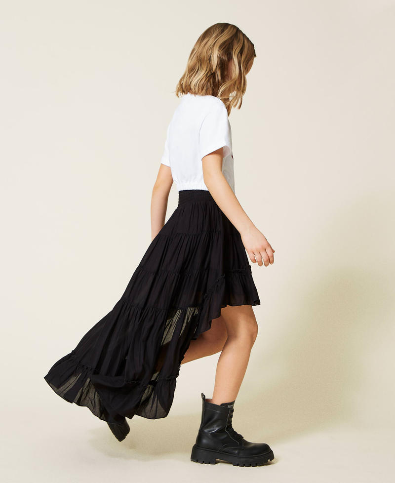 Asymmetric muslin skirt