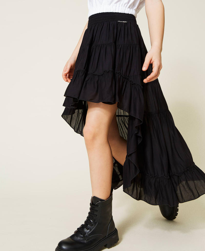 Asymmetric muslin skirt