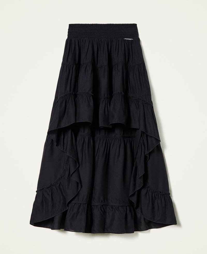 Asymmetric muslin skirt
