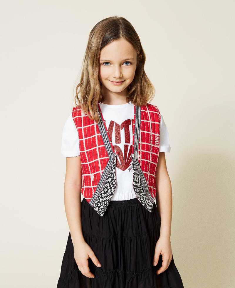 Chaleco acolchado con estampado