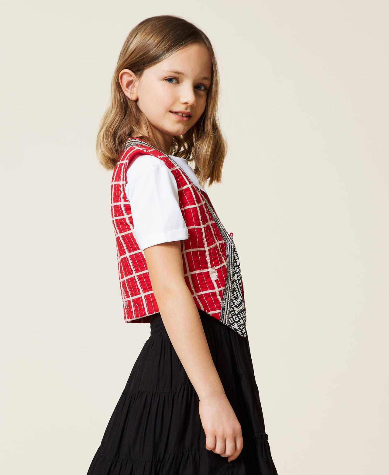 Chaleco acolchado con estampado