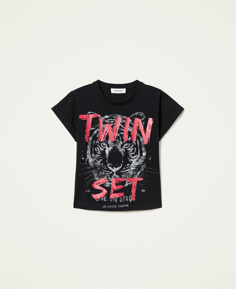 T-Shirt mit Print Tigerprint Mädchen 221GJ224C-0S