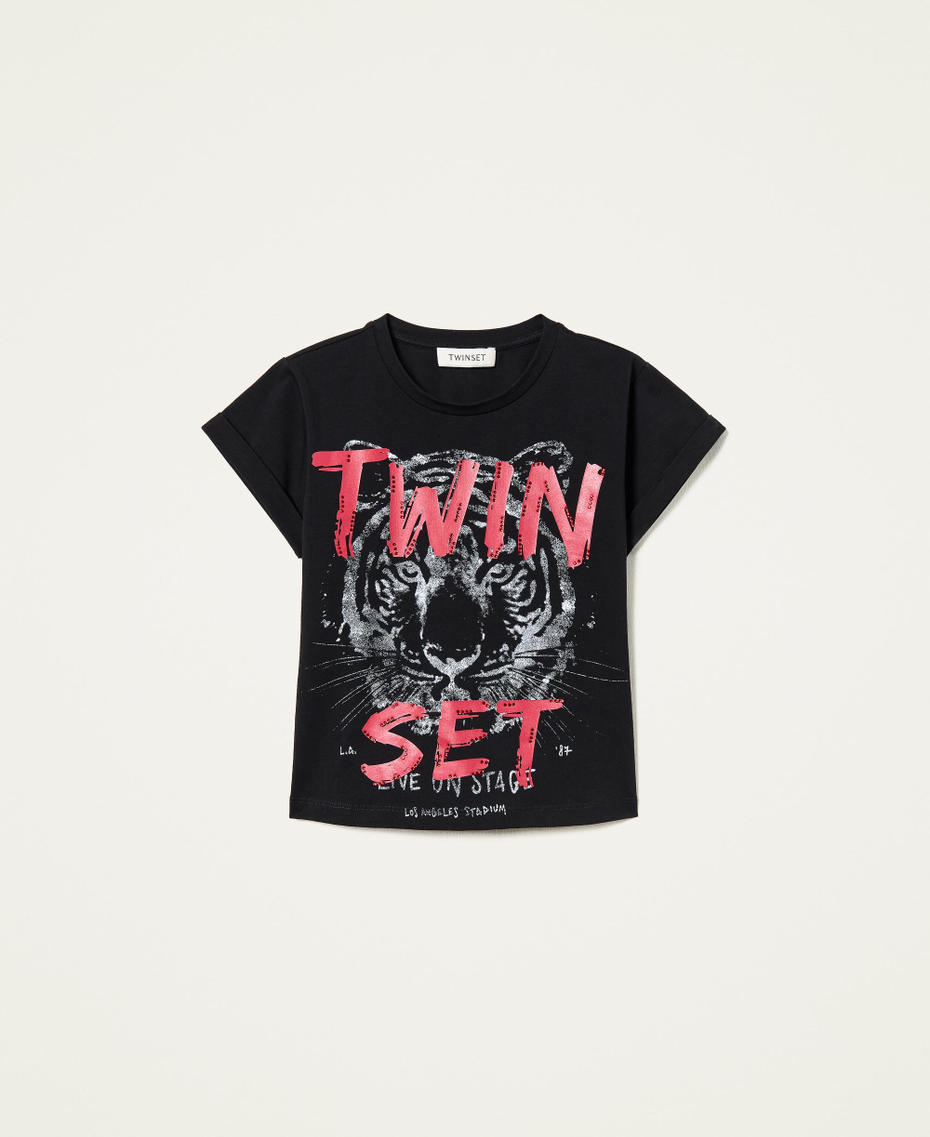 T-Shirt mit Print Tigerprint Mädchen 221GJ224C-0S