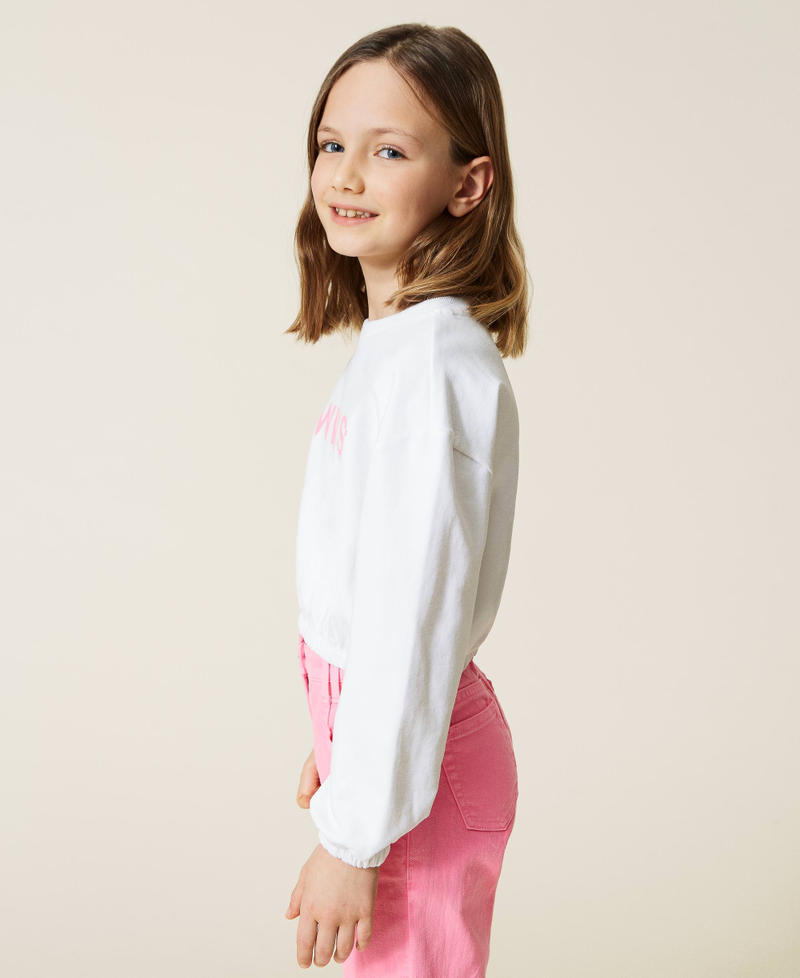 Sudadera cropped con logotipo