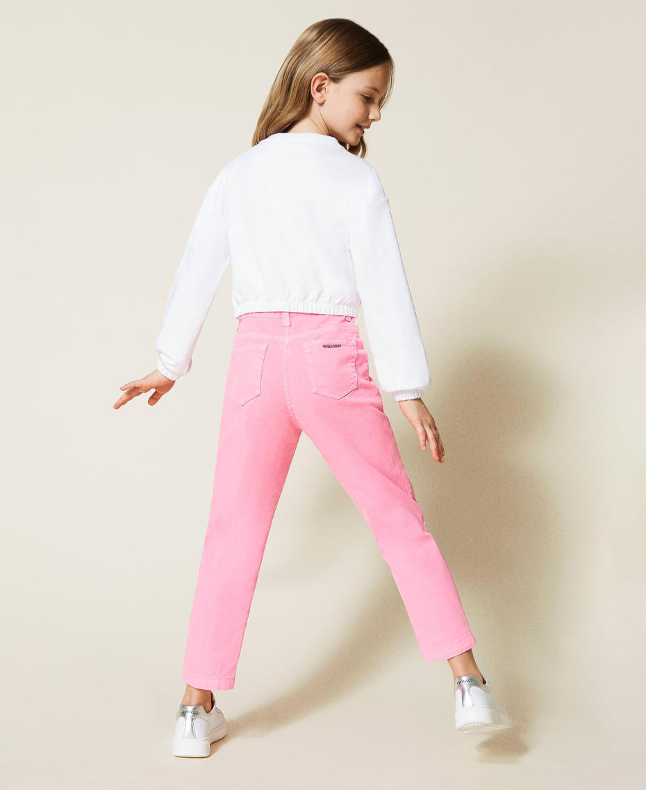 Sudadera cropped con logotipo