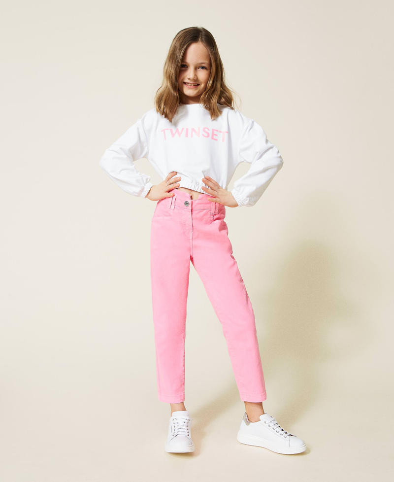 Sudadera cropped con logotipo