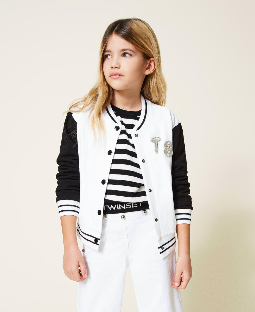 Girls white bomber jacket hotsell