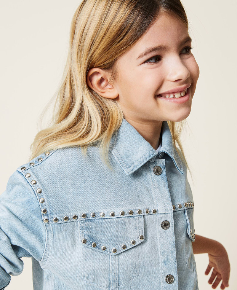 Denim jacket with studs